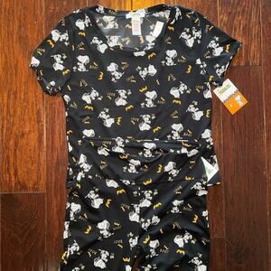 Peanuts Snoopy Halloween Girls Pajama Set Large Black Light Fleece W Spandex